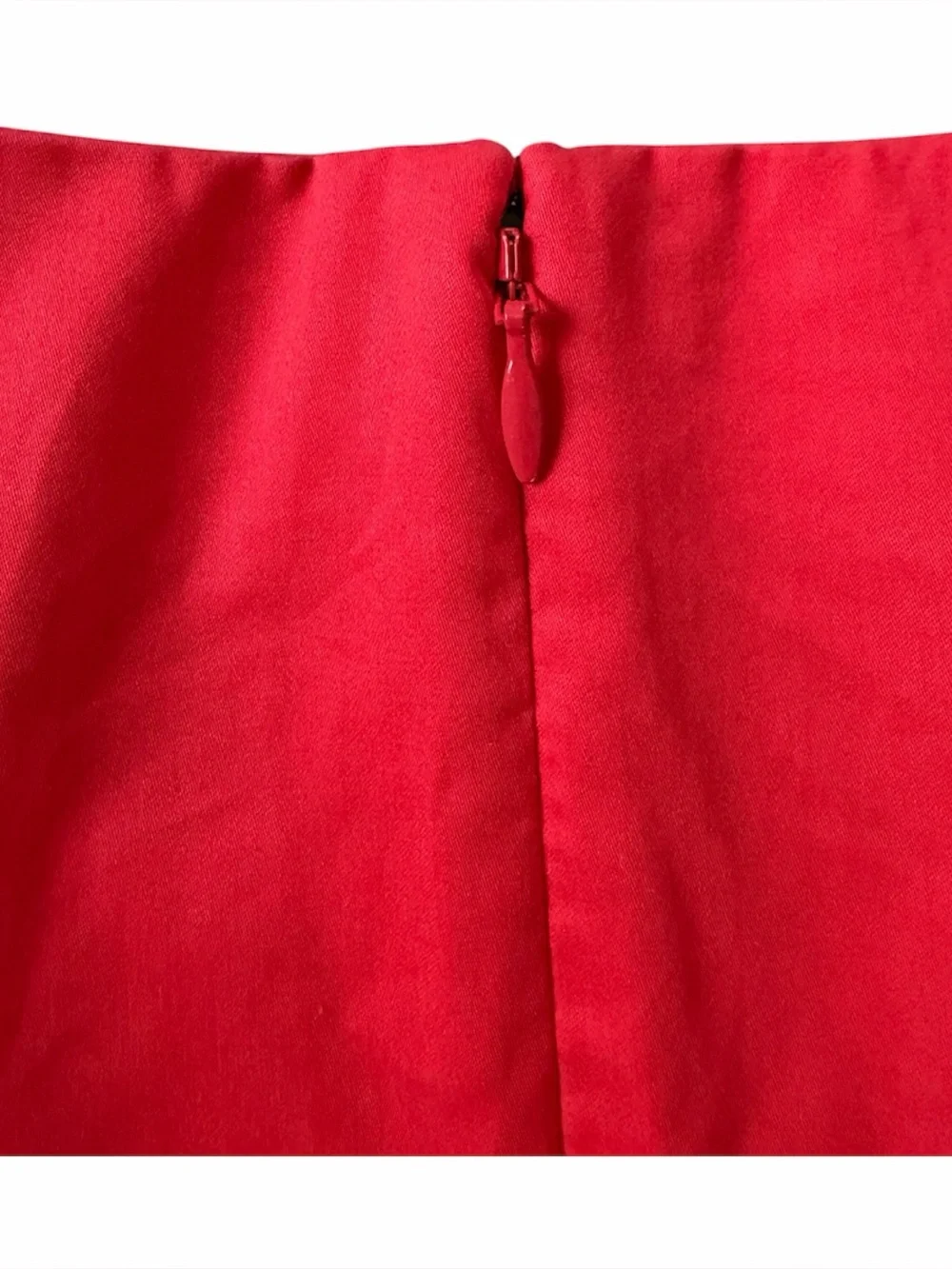 Boden Red Cotton Round Neck Puff 3/4 Sleeve Back Zip Peasant Blouse Women's 8
